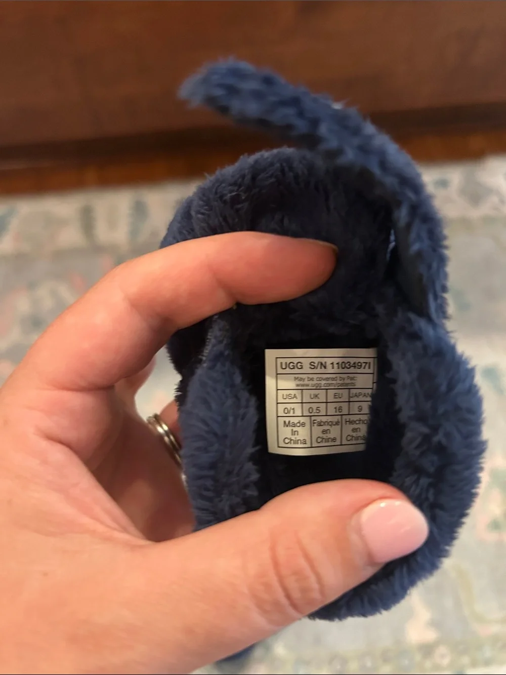 UGG Baby Navy Fuzzy Booties